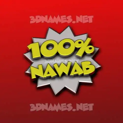 nawab in 100 Percent style - 3D name wallpaper