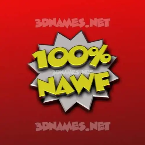 nawf in 100 Percent style - 3D name wallpaper
