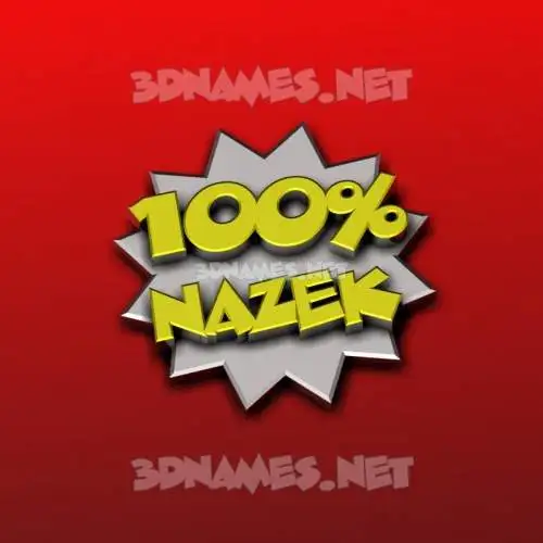 nazek in 100 Percent style - 3D name wallpaper