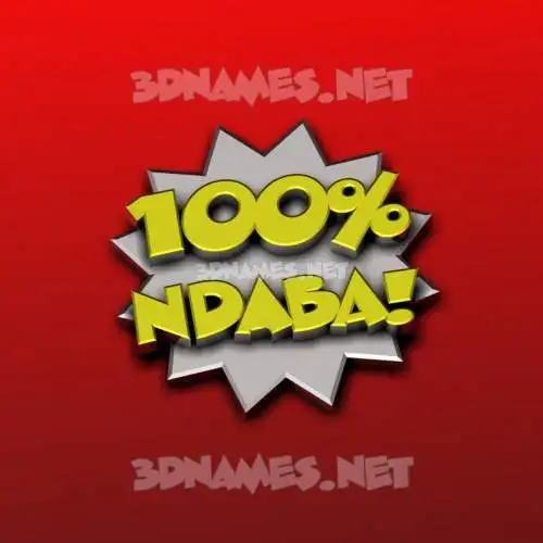 ndaba in 100 Percent style - 3D name wallpaper