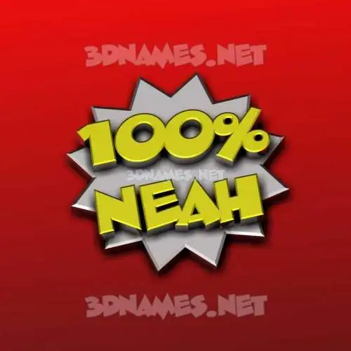 neah in 100 Percent style - 3D name wallpaper