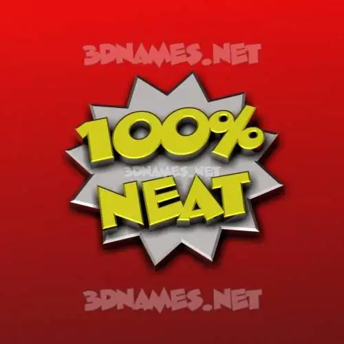 neat in 100 Percent style - 3D name wallpaper