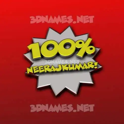 neerajkumar in 100 Percent style - 3D name wallpaper