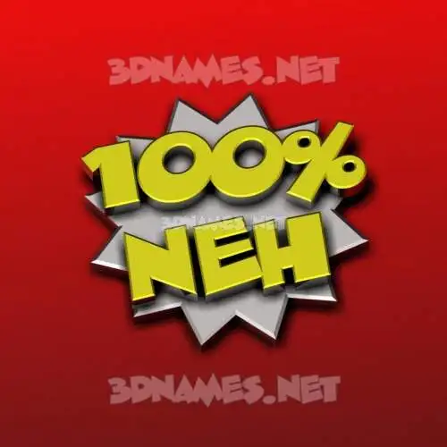 neh in 100 Percent style - 3D name wallpaper