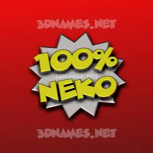 neko in 100 Percent style - 3D name wallpaper