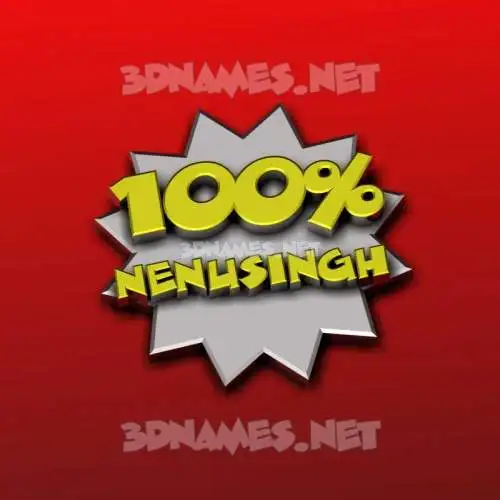 nenusingh in 100 Percent style - 3D name wallpaper