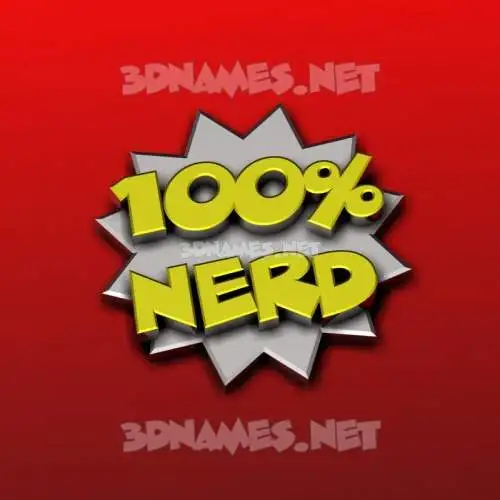 nerd in 100 Percent style - 3D name wallpaper