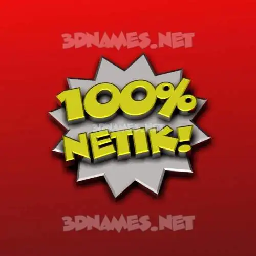 netik in 100 Percent style - 3D name wallpaper