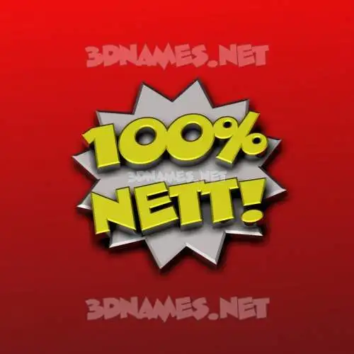 nett in 100 Percent style - 3D name wallpaper