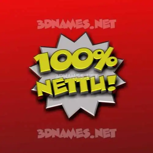nettu in 100 Percent style - 3D name wallpaper