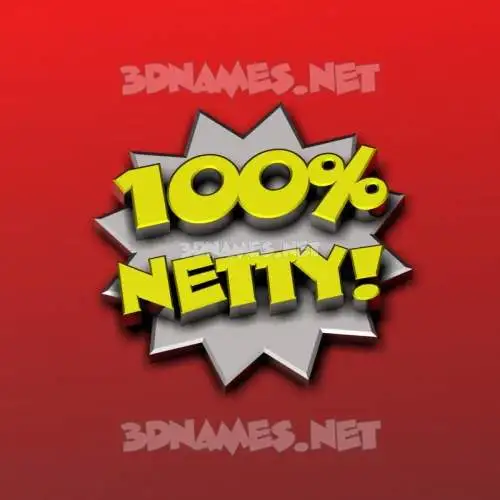 netty in 100 Percent style - 3D name wallpaper