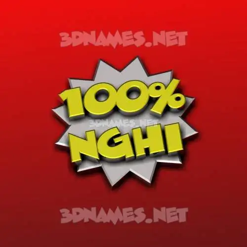 nghi in 100 Percent style - 3D name wallpaper