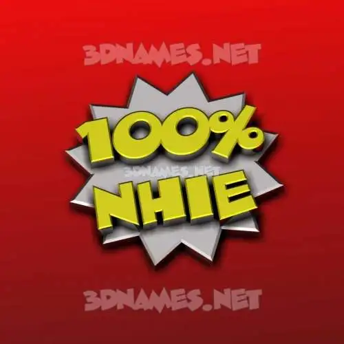 nhie in 100 Percent style - 3D name wallpaper