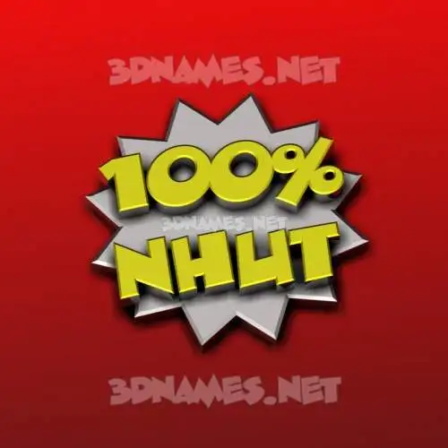nhut in 100 Percent style - 3D name wallpaper