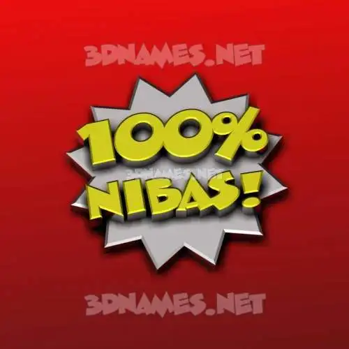 nibas in 100 Percent style - 3D name wallpaper