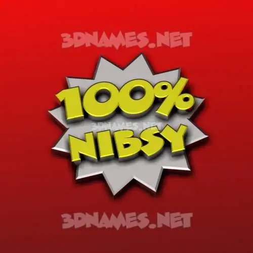 nibsy in 100 Percent style - 3D name wallpaper