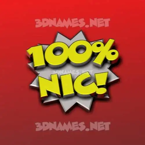 nic in 100 Percent style - 3D name wallpaper nic in 100 Percent style - 3D name wallpaper