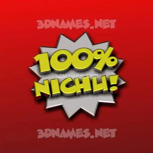 nichu in 100 Percent style - 3D name wallpaper