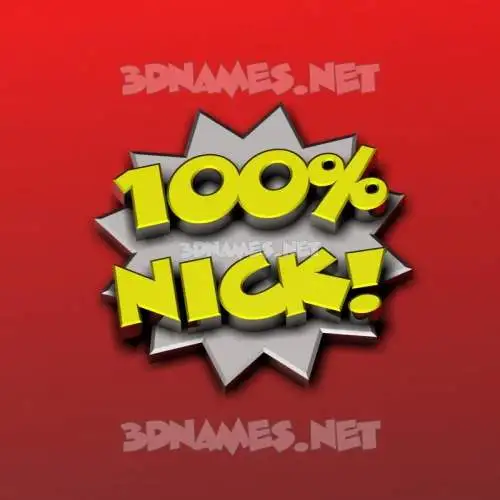 nick in 100 Percent style - 3D name wallpaper nick in 100 Percent style - 3D name wallpaper