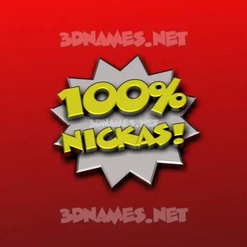 nickas in 100 Percent style - 3D name wallpaper nickas in 100 Percent style - 3D name wallpaper