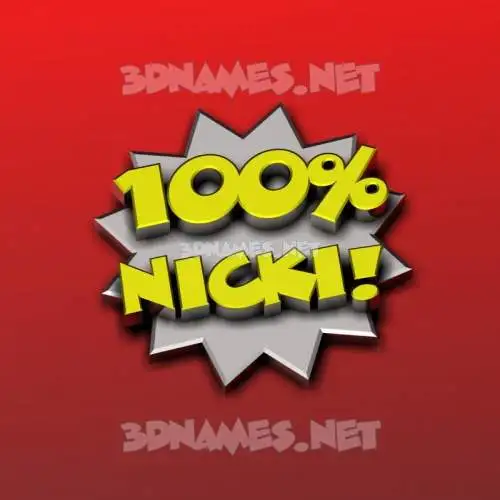nicki in 100 Percent style - 3D name wallpaper