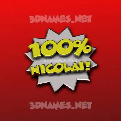 nicolai in 100 Percent style - 3D name wallpaper