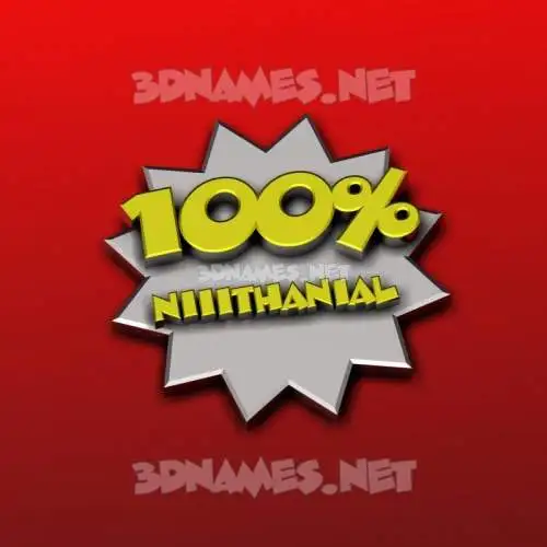niiithanial in 100 Percent style - 3D name wallpaper