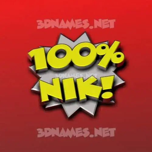 nik in 100 Percent style - 3D name wallpaper nik in 100 Percent style - 3D name wallpaper