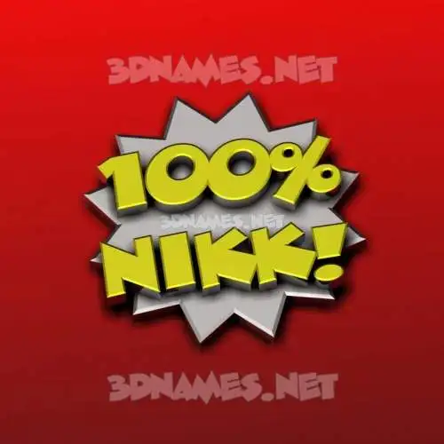 nikk in 100 Percent style - 3D name wallpaper nikk in 100 Percent style - 3D name wallpaper