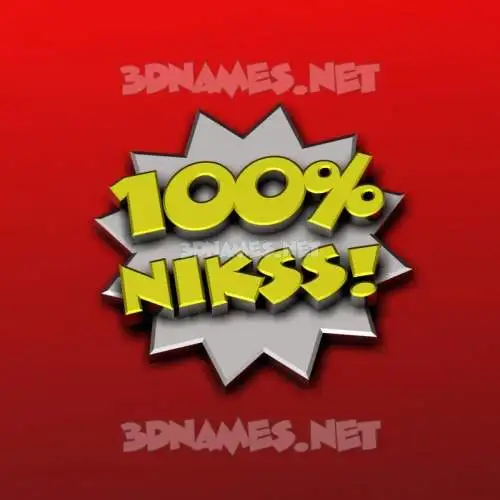 nikss in 100 Percent style - 3D name wallpaper