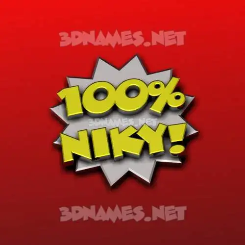 niky in 100 Percent style - 3D name wallpaper