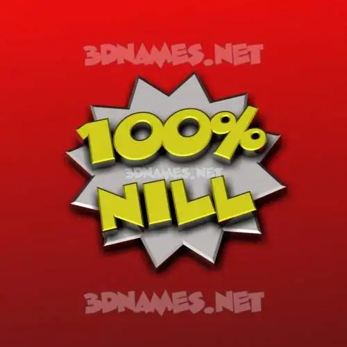 nill in 100 Percent style - 3D name wallpaper