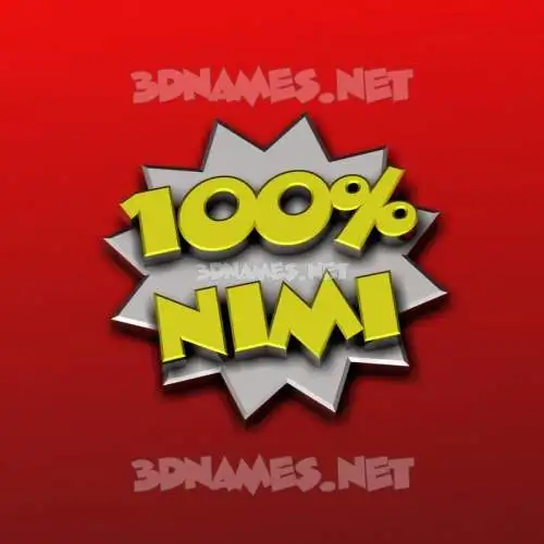 nimi in 100 Percent style - 3D name wallpaper