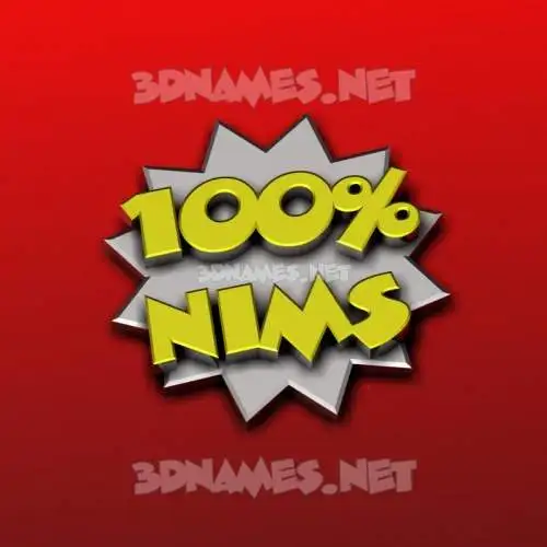 nims in 100 Percent style - 3D name wallpaper
