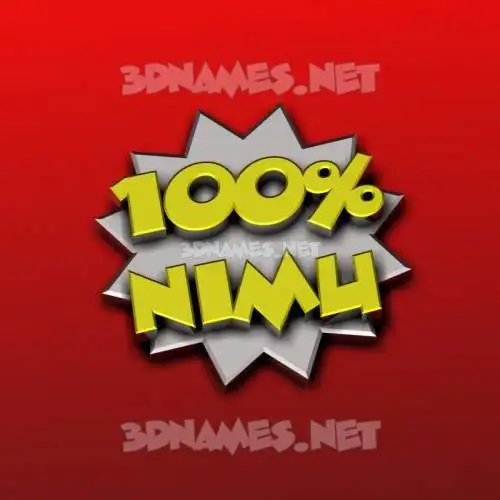 nimu in 100 Percent style - 3D name wallpaper