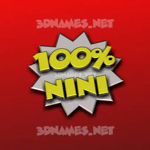 nini in 100 Percent style - 3D name wallpaper
