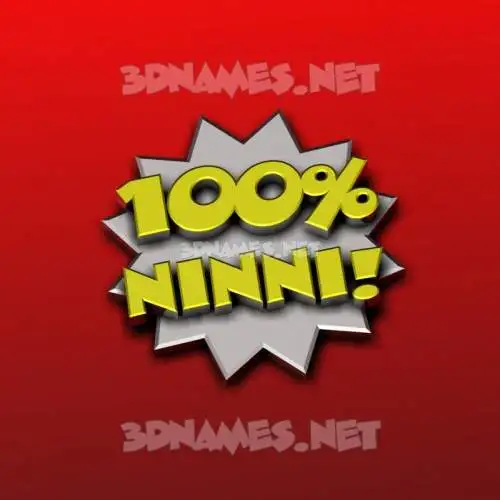 ninni in 100 Percent style - 3D name wallpaper