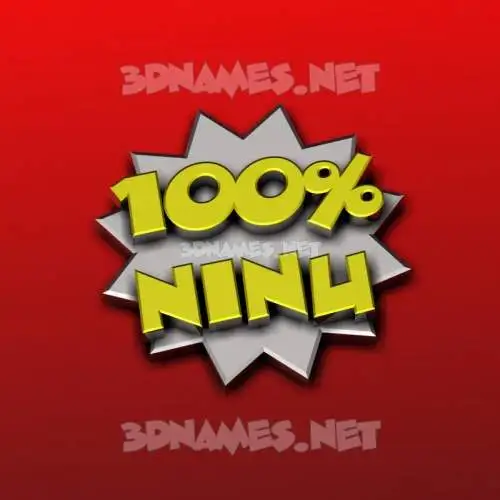 ninu in 100 Percent style - 3D name wallpaper