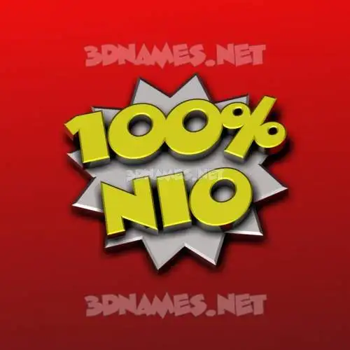 nio in 100 Percent style - 3D name wallpaper