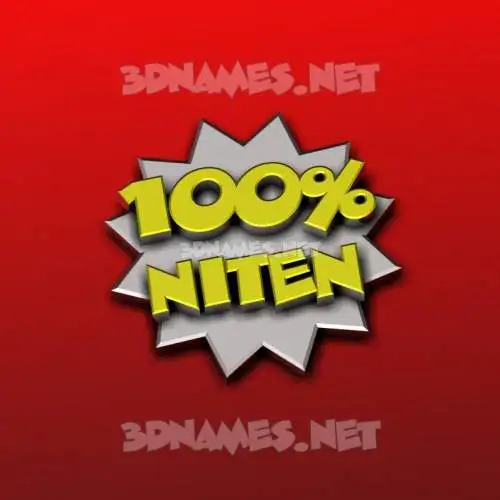 niten in 100 Percent style - 3D name wallpaper