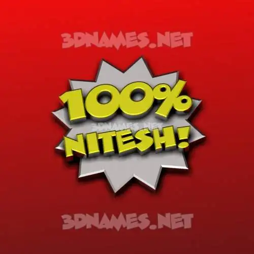 nitesh in 100 Percent style - 3D name wallpaper