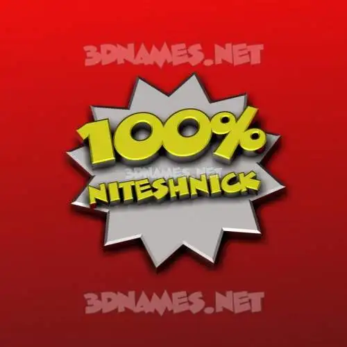 niteshnick in 100 Percent style - 3D name wallpaper niteshnick in 100 Percent style - 3D name wallpaper