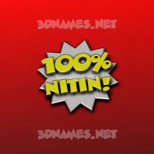 nitin in 100 Percent style - 3D name wallpaper
