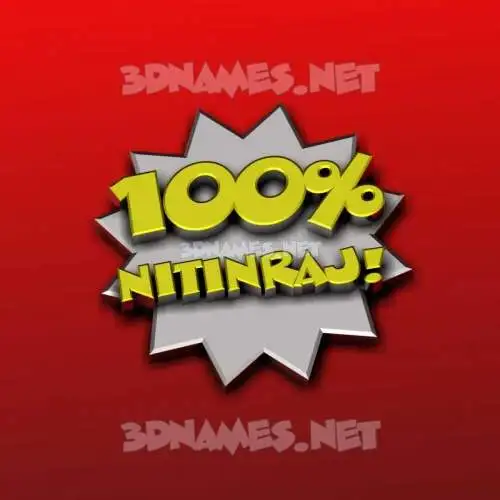 nitinraj in 100 Percent style - 3D name wallpaper