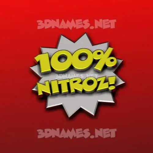 nitroz in 100 Percent style - 3D name wallpaper