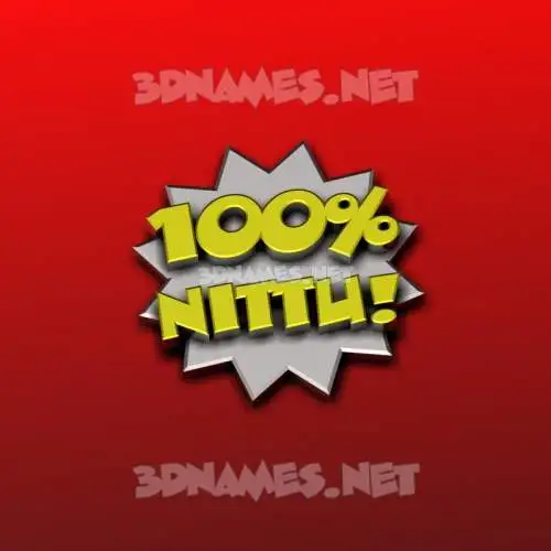 nittu in 100 Percent style - 3D name wallpaper