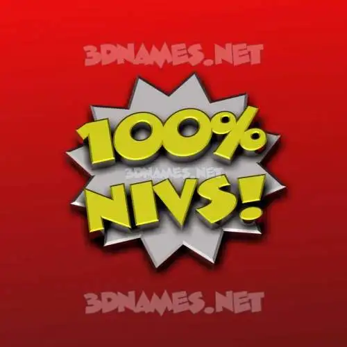 nivs in 100 Percent style - 3D name wallpaper
