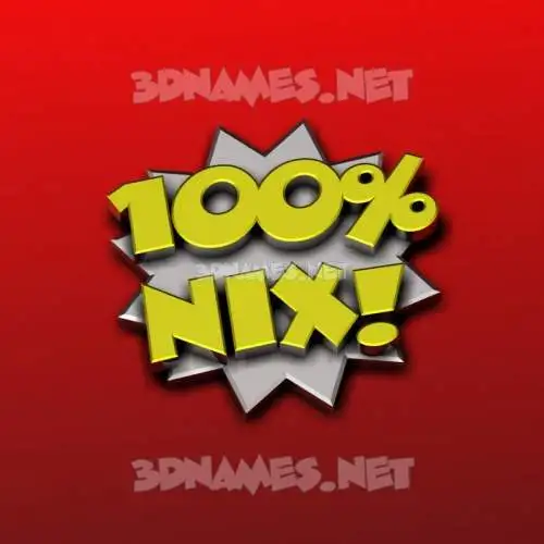 nix in 100 Percent style - 3D name wallpaper