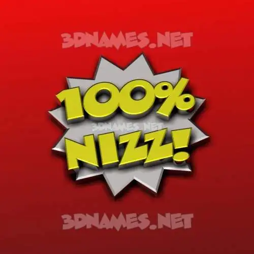 nizz in 100 Percent style - 3D name wallpaper nizz in 100 Percent style - 3D name wallpaper