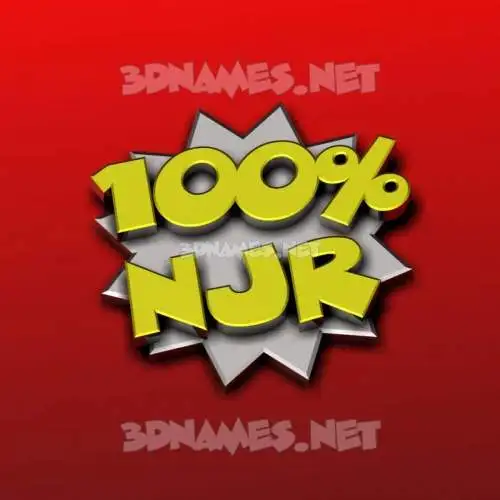 njr in 100 Percent style - 3D name wallpaper